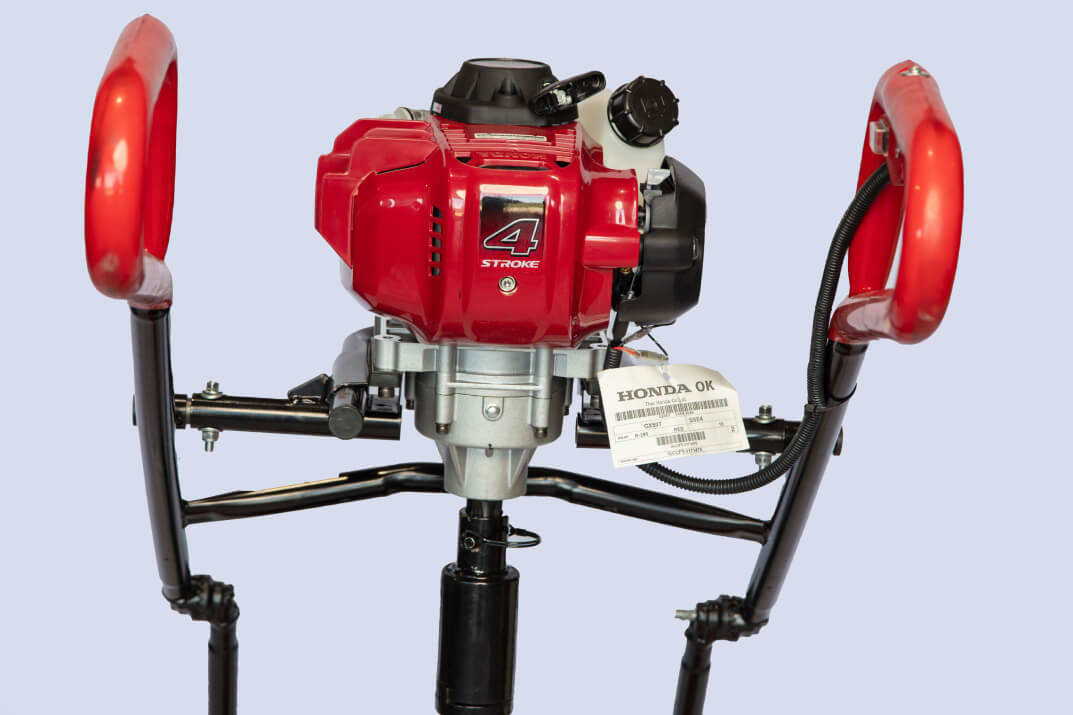 Shop the Bullmax Heavy Duty Wheeled Earth Auger powered by a Honda GX50 4-Stroke Engine. Built tough with a collapsible frame, large wheel, and commercial gearbox. Perfect for fencing, landscaping, farming, and hire industry use.