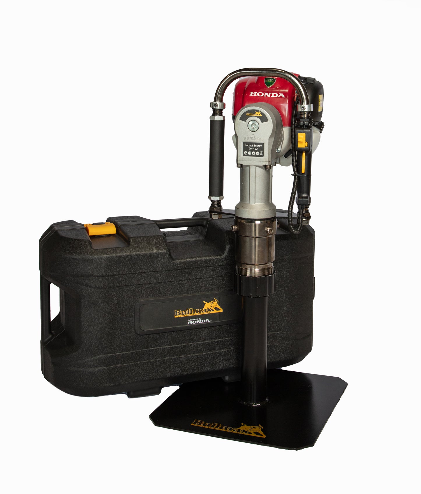 Shop the Bullmax BMPD-H80-2 Post Driver. Powered by the Honda GX50 4-Stroke engine, this exclusive heavy-duty driver delivers 40 joules, 1,200 BPM, and drives star pickets, timber, and MAXI posts with ease.