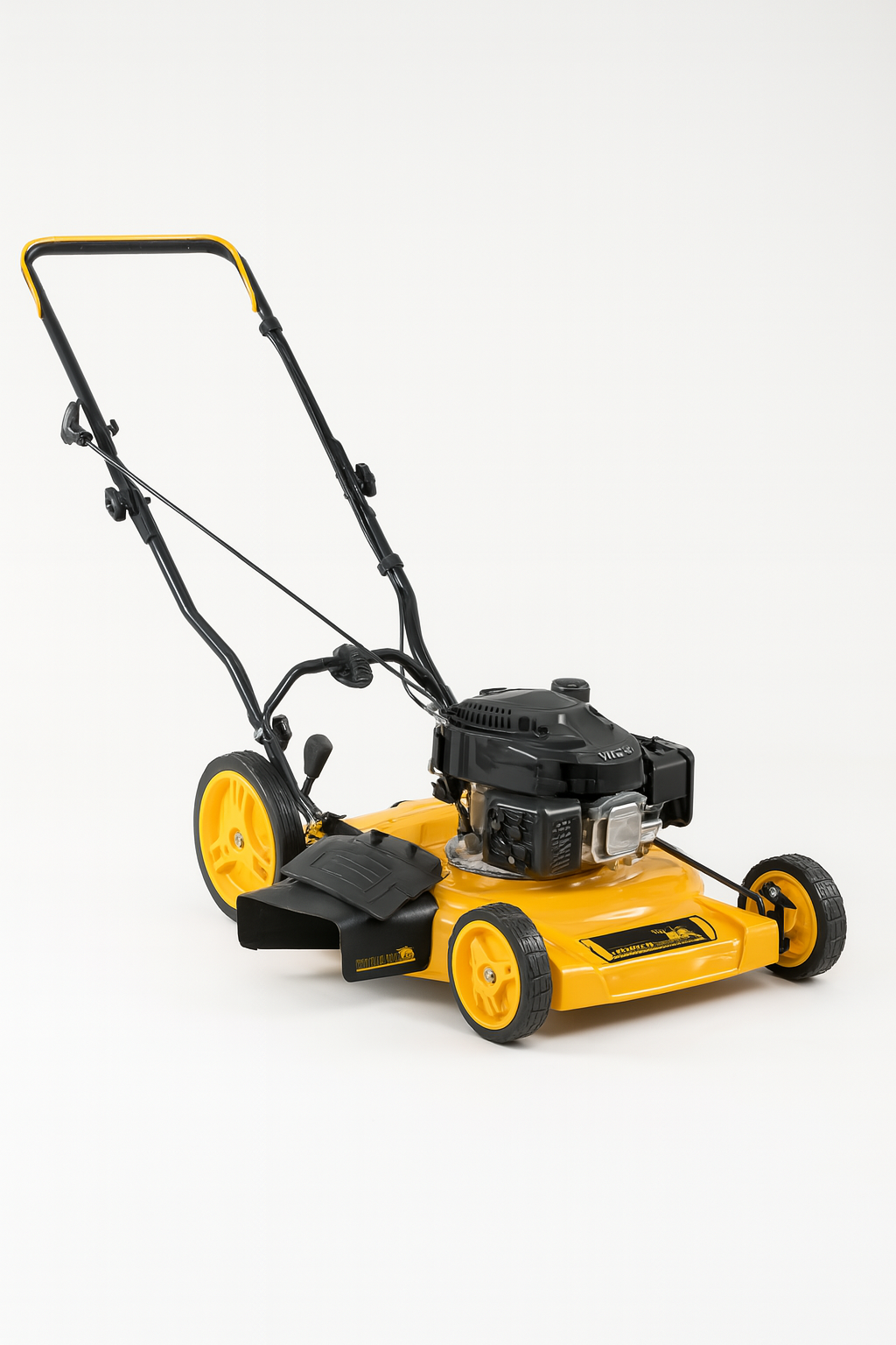 Shop the Bullmax 21" Push Drive Lawn Mower (BMRWM21-166). Features a 166cc OHV engine, 2-in-1 mulching & discharge system, 7 cutting heights, and durable 16-gauge steel deck.