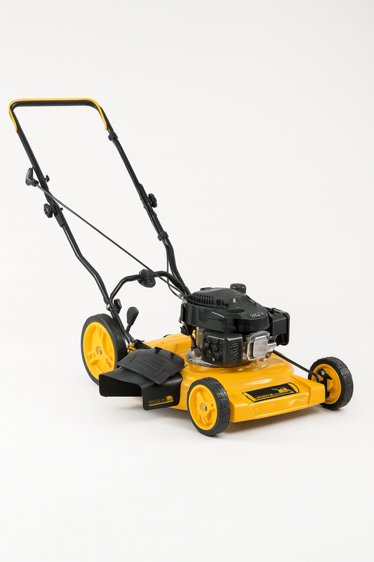 Shop the Bullmax 21" Push Drive Lawn Mower (BMRWM21-166). Features a 166cc OHV engine, 2-in-1 mulching & discharge system, 7 cutting heights, and durable 16-gauge steel deck.