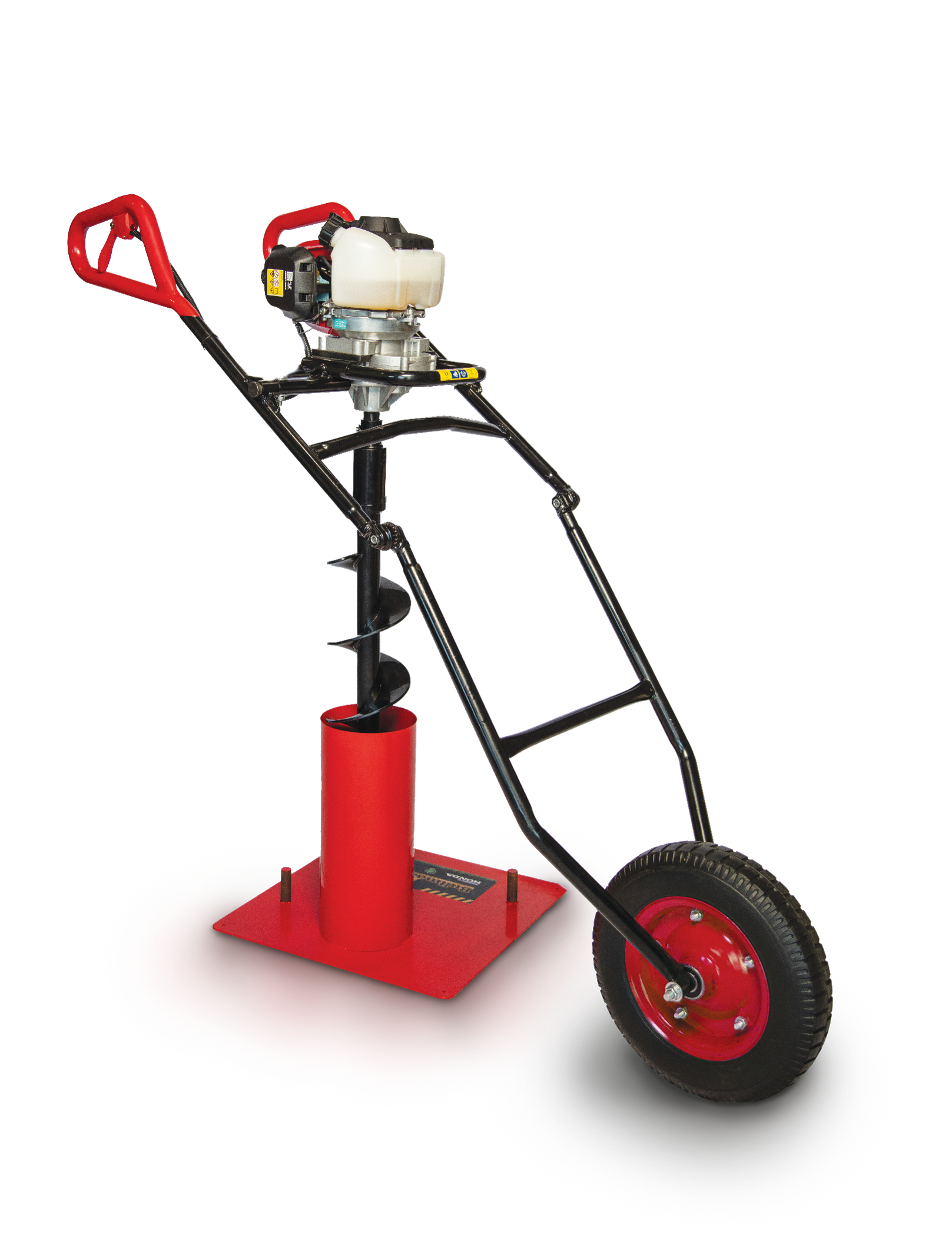 Drill faster and easier with the Bullmax Heavy Duty Wheeled Auger, powered by a Honda GX50 4-stroke engine. Features dual handles, collapsible barrow, heavy-duty gearbox, and Stihl compatibility with Bullmax adaptor. Built tough for commercial use.